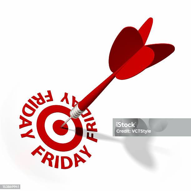Freitag Target Stockfoto und mehr Bilder von Dartscheibe - Dartscheibe, Digital generiert, Dreidimensional