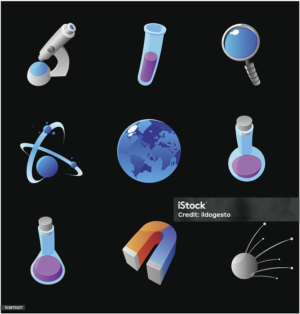 아이콘 과학 - 로열티 프리 검은색 벡터 아트