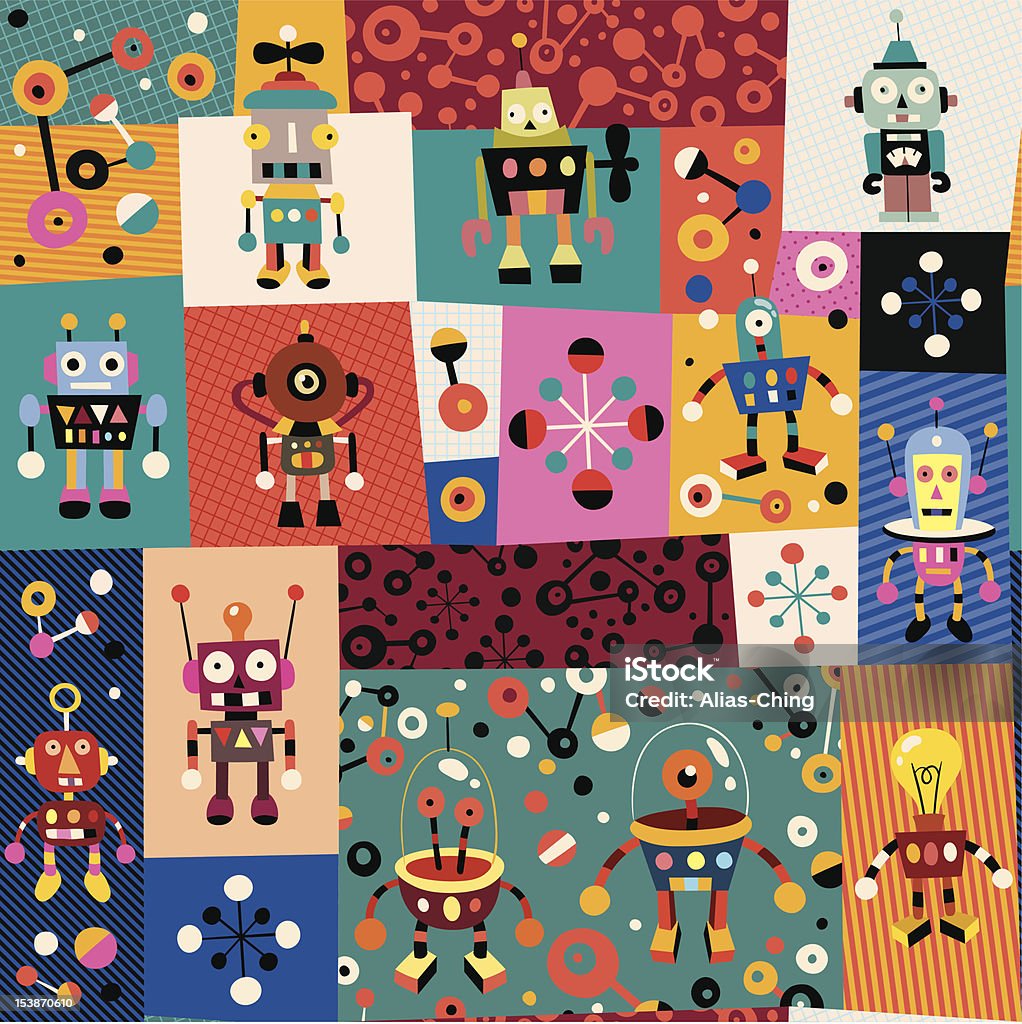 Collection Patterns Robot Robots Pattern Stock Illustration - Download Image Now - Robot, Pattern ...
