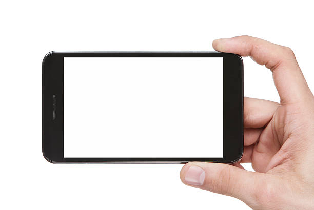 istock A person holding a blank smartphone on a white background 153870900