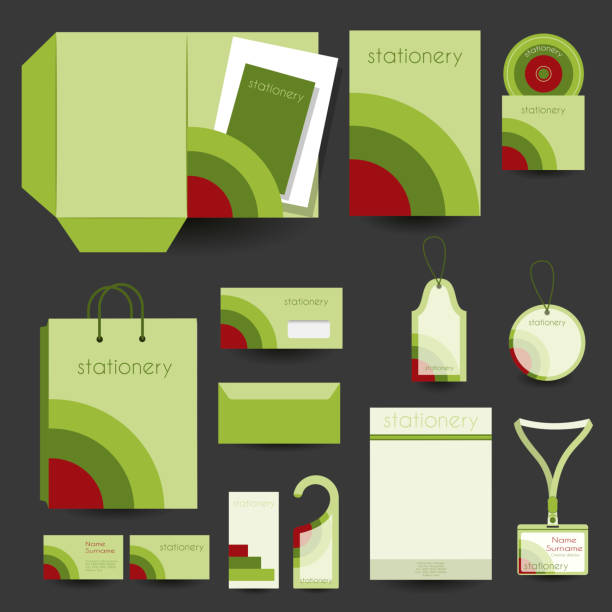 Stationery design template File version: Ai 10 EPS. File contains transparecnies (shadows). corporate identity packages stock illustrations