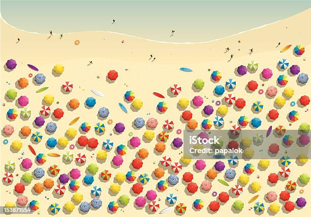 Crowded Beach Stock Illustration - Download Image Now - Beach, People, Summer