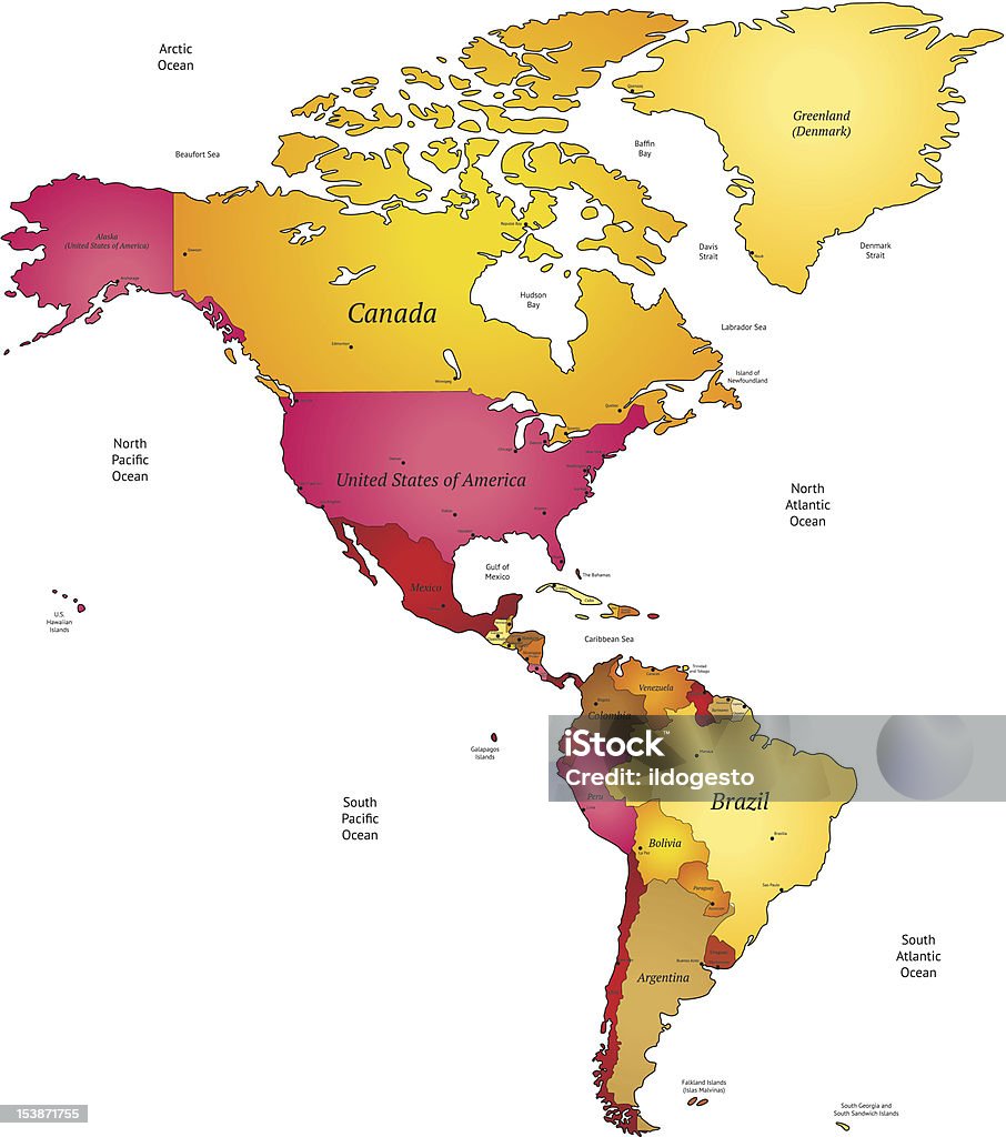 Mapa da América - Royalty-free Alasca arte vetorial