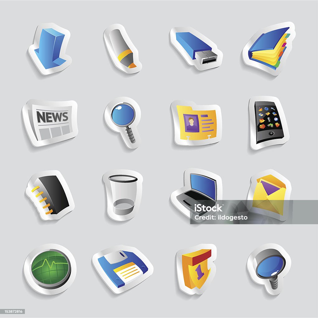 Icons for interface Icons for computer program and website interface. Vector illustration. Please see also: Black Color stock vector