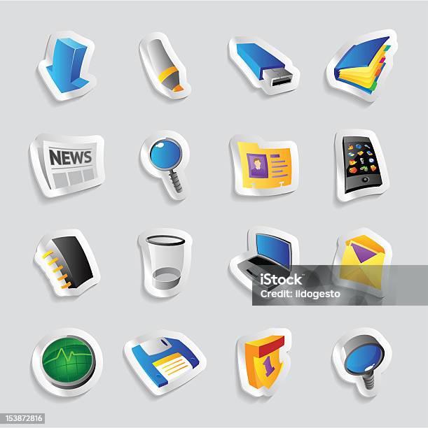 Icons For Interface Stock Illustration - Download Image Now - Black Color, Blue, Calendar