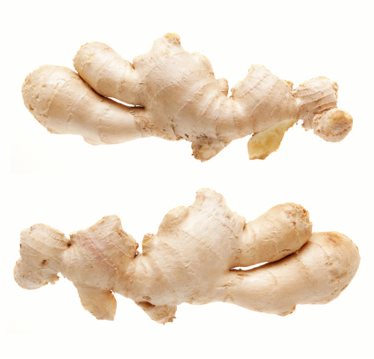 Ginger root isolated on white.