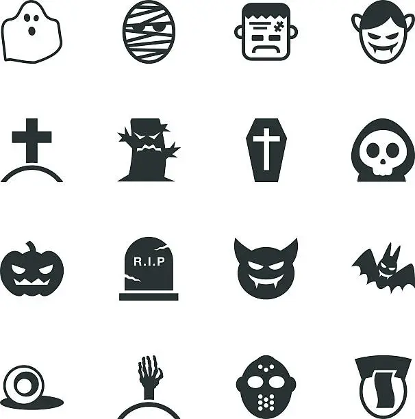 Vector illustration of Ghost Silhouette Icons