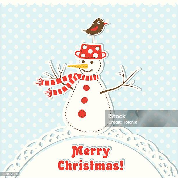 Modelo De Cartão De Saudação De Natal - Arte vetorial de stock e mais imagens de Boneco de neve - Boneco de neve, Design, Dezembro