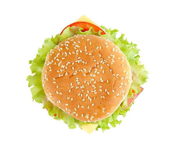 istock Tasty hamburger isolated on white background 153873073