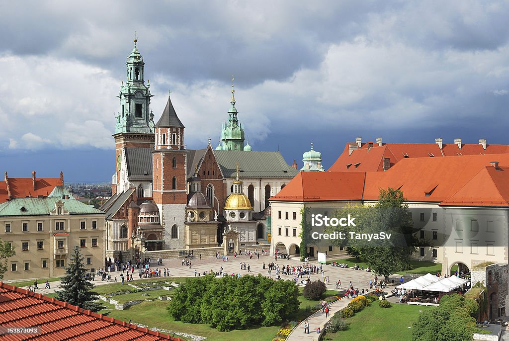 Krakow.  Wawel Cathedral Krakow, Poland. Wawel Cathedral on the background of the stormy sky Krakow Stock Photo