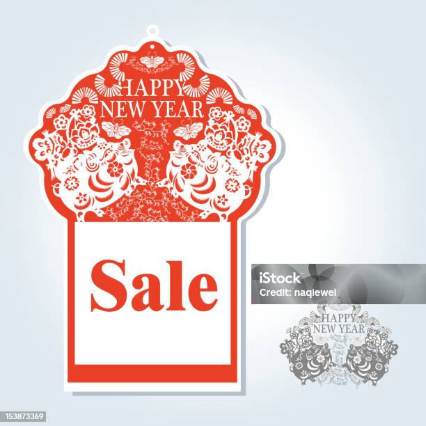 New Year Sale Tag Stock Illustration - Download Image Now - Chinese New Year, Gift, Selling