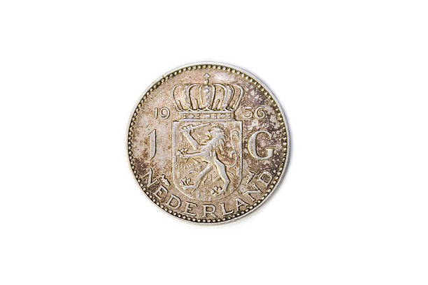 istock Netherlands 1956 Juliana Silver Gulden Coin - Reverse Side 153873542