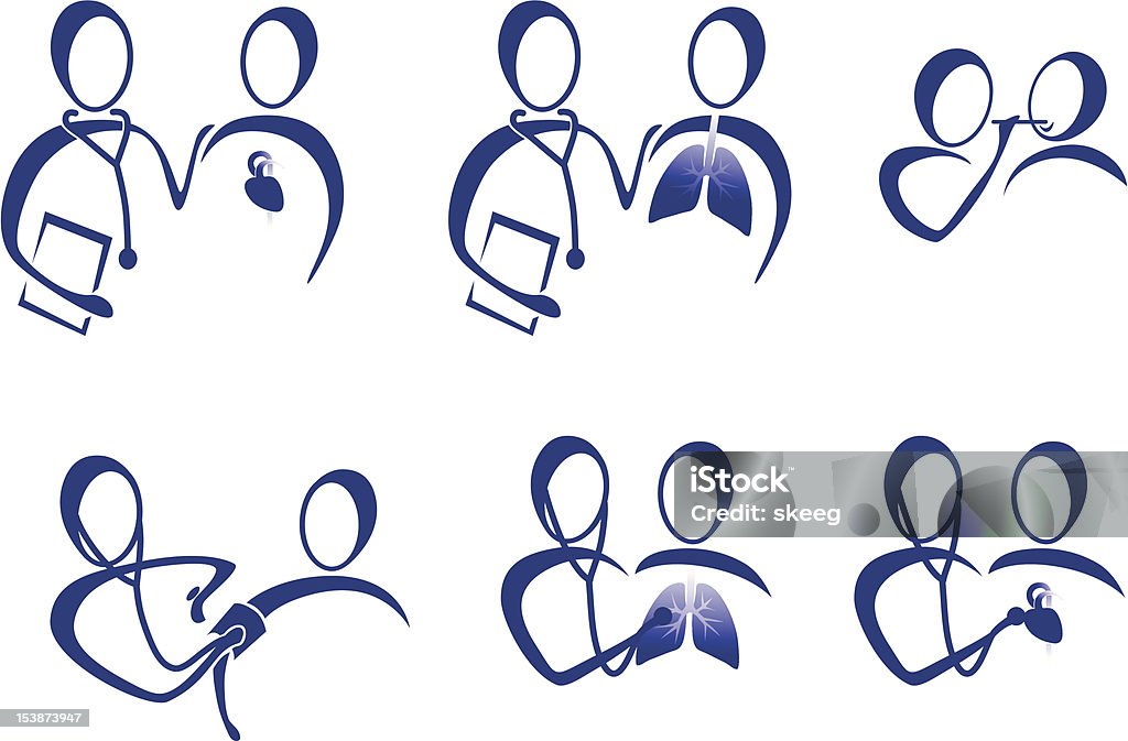 Icônes de médecins - clipart vectoriel de Discussion libre de droits