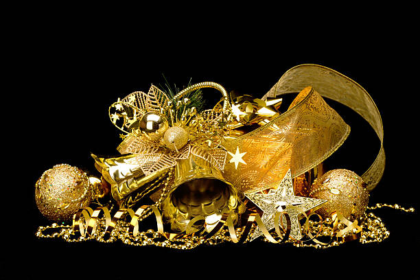 istock Gold Christmas decorations. 153874518