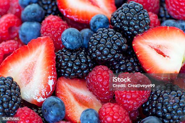 Sommer Beeren Hintergrund Stockfoto und mehr Bilder von Amerikanische Heidelbeere - Amerikanische Heidelbeere, Beere - Obst, Bildhintergrund