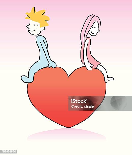 Namorados Com Coração Mulher No Dia Dos Namorados - Arte vetorial de stock e mais imagens de Adulto - Adulto, Amor, Banda desenhada - Produto Artístico