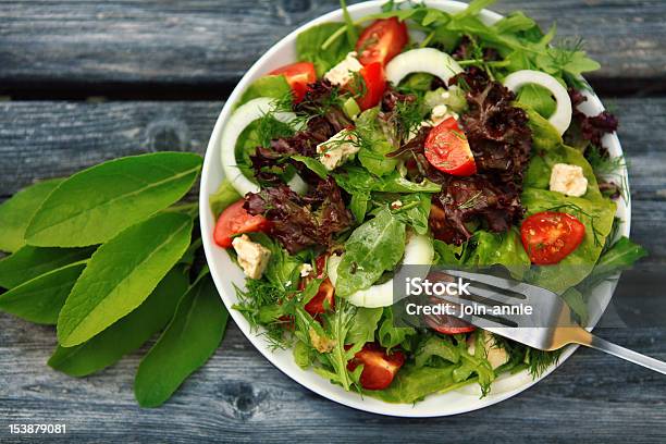 Fresh Salad With Tomatoes And Cucumbers Stock Photo - Download Image Now - Dinner, Food, Freshness