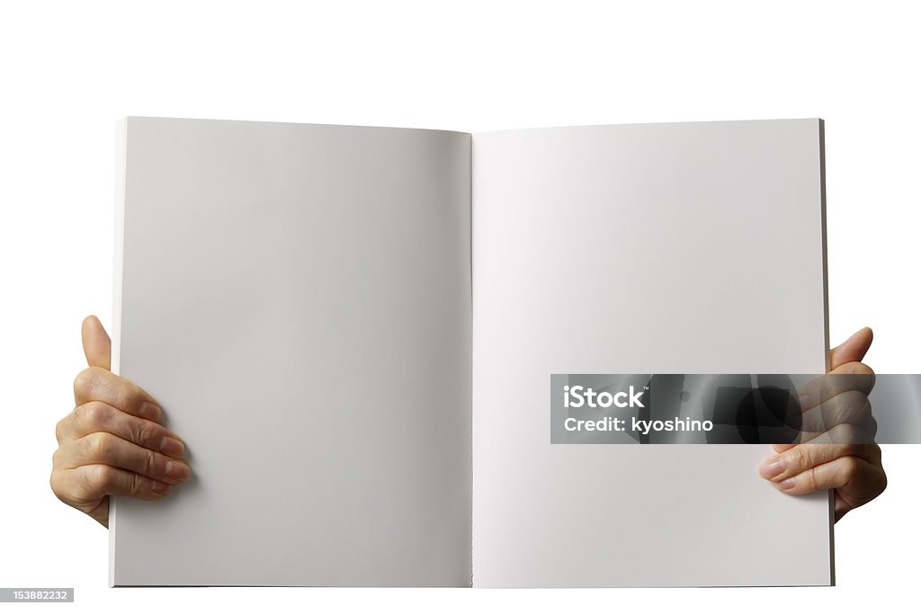 Holding weiße leere Buch auf weißem Hintergrund - Lizenzfrei Buch Stock-Foto