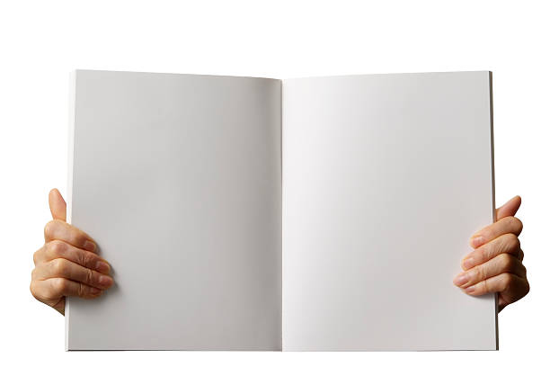 istock Holding a white blank book against white background 153882232