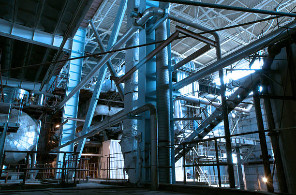 istock industrial ladders, cables, pipelines in blue tones 153883613