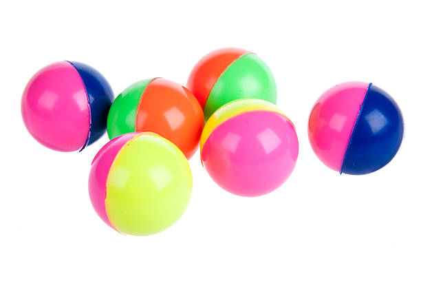istock Six colorful rubber balls isolated on white 153884539