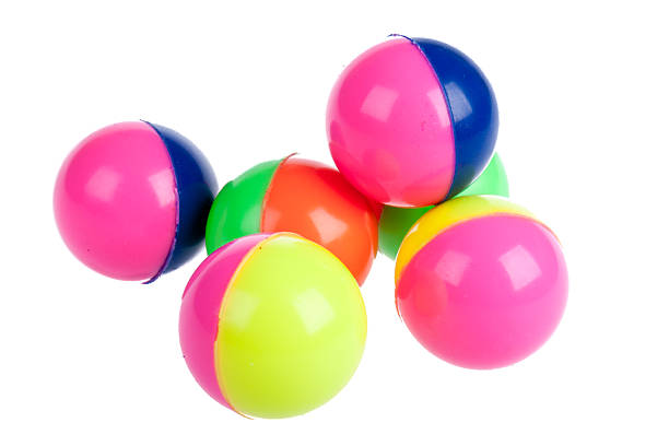 istock Six colorful rubber balls isolated on white 153884542