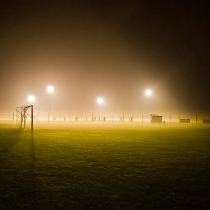 Soccer Field in the Fog