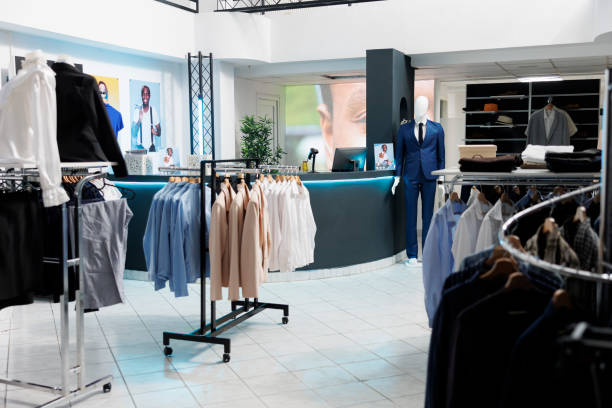 istock Clothing store interior with no people 1538880142