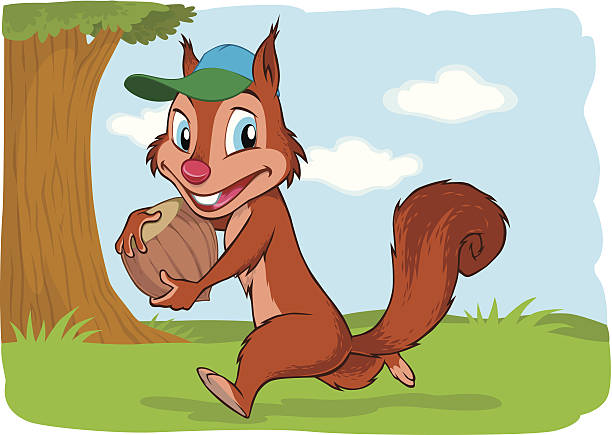 Running Squirrel vector art illustration