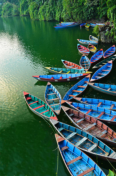 colourful rowboat at the Phewa lake