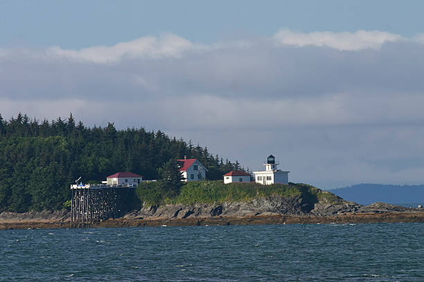 Lighthouse on Rocky Point stock photo