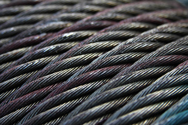 철조망 굵은 밧줄 - steel cable wire rope rope textured 뉴스 사진 이미지