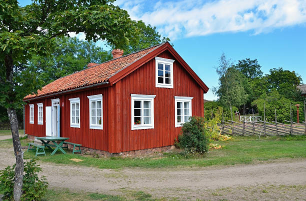 istock Typical scandinavian wooden house 153896102