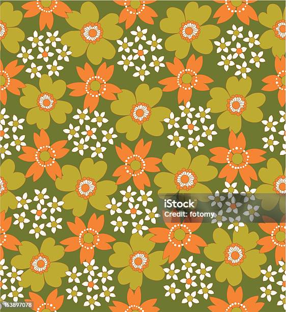 Sem Costura Padrão Floral Em Mosaico - Arte vetorial de stock e mais imagens de 1970-1979 - 1970-1979, Padrão Floral, Flor