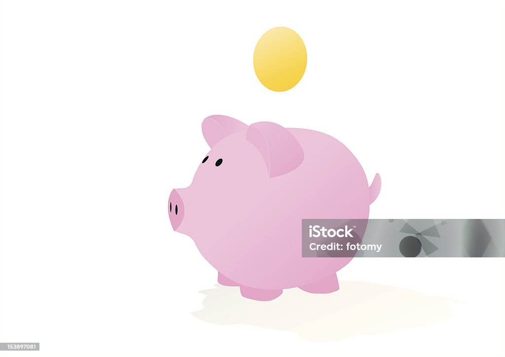 Świnka skarbonka z pustym moneta - Grafika wektorowa royalty-free (Bankowość)