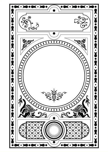 грифон-вымышленное существо свиток frame - эдвардианский стиль stock illustrations