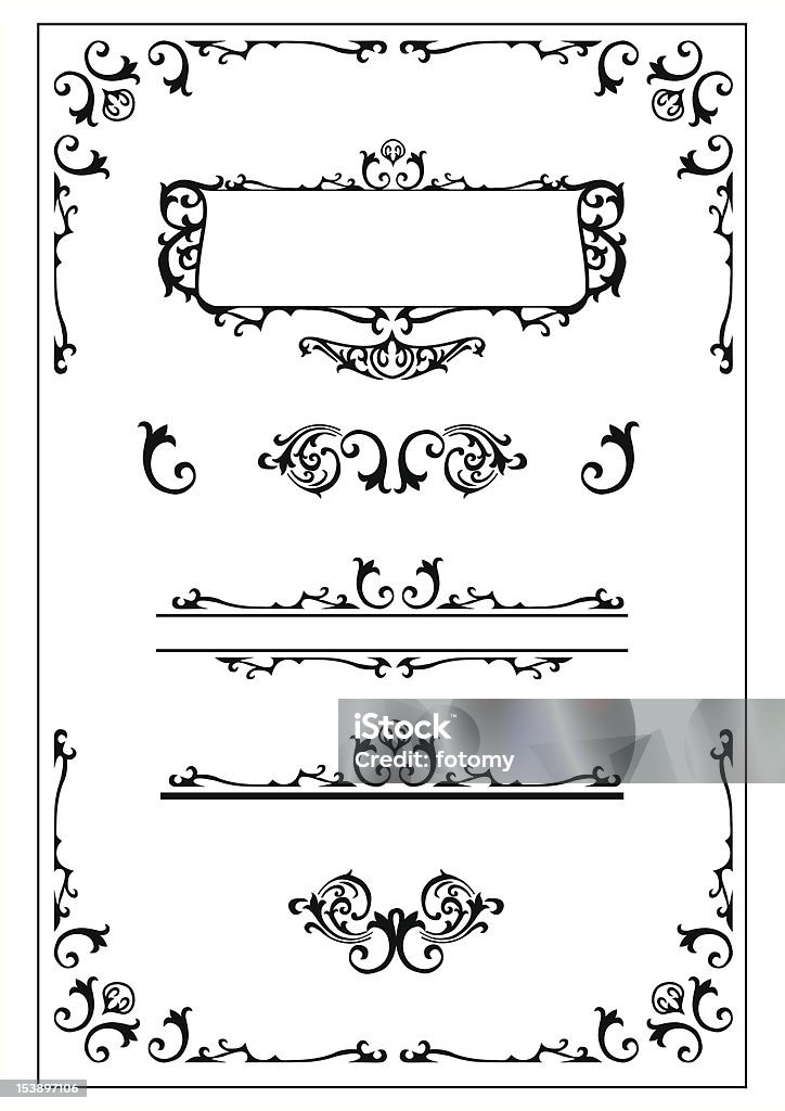 victorian scroll elementy projektu - Grafika wektorowa royalty-free (Styl edwardiański)