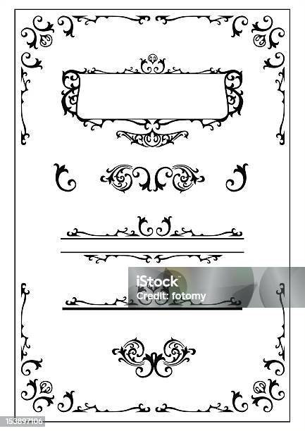 Victorian Scroll Elementy Projektu - Stockowe grafiki wektorowe i więcej obrazów Styl edwardiański - Styl edwardiański, Rama, Ozdobny