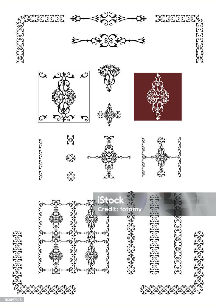 Scroll Design Edge Scroll Design Elements Stock Illustration - Download Image Now ...