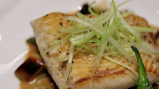 istock Seared Greenland Halibut, Main Course, Akira Back Restaurant. 1538973992