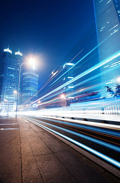 istock Time lapse motion image at night in city 153899447