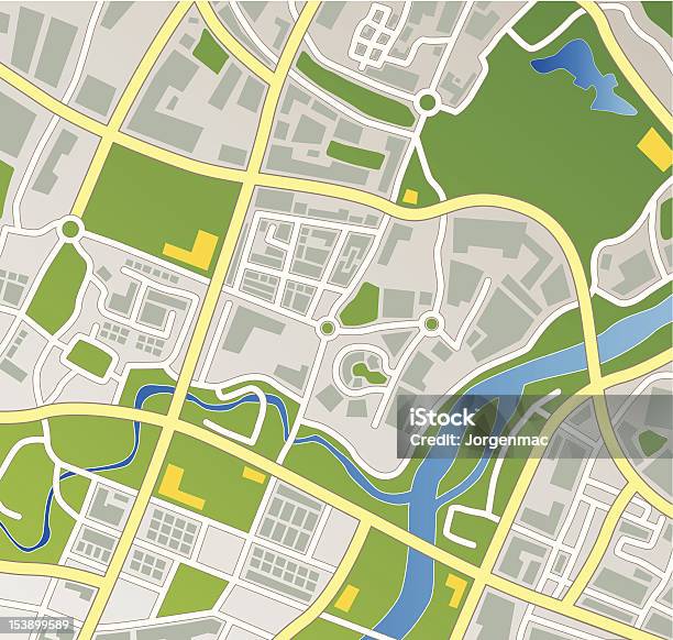 Fictional Town Map Stock Illustration - Download Image Now - City Map, Generic Location, Map