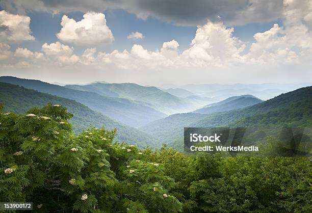 Photo libre de droit de Montagnes De Blue Ridge Parkway Avec Vue Sur Un Paysage Pittoresque Dasheville En Caroline Du Nord banque d'images et plus d'images libres de droit de Caroline du Nord - État américain