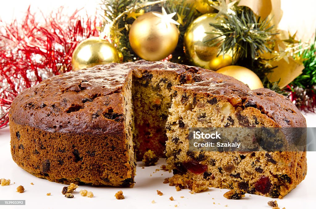 freshly baked Christmas fruit cake Baked Stock Photo