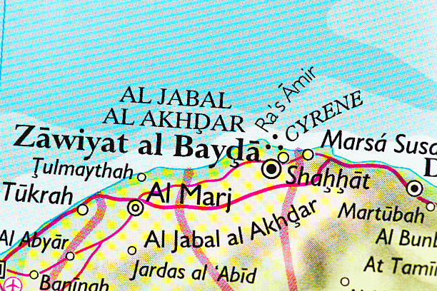 al bayda carte, de libye - mosque of al bayda photos et images de collection