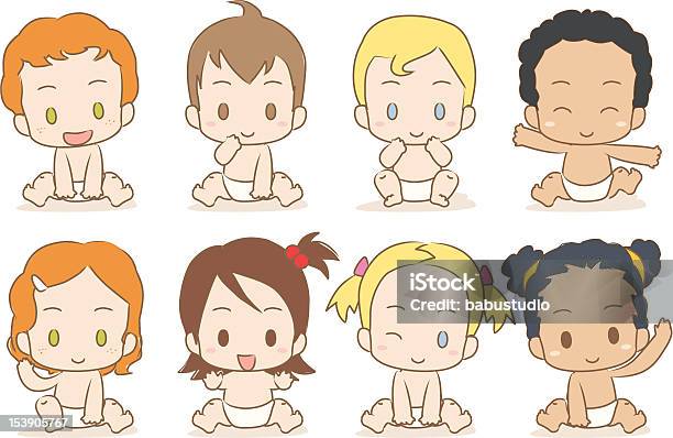 International Babies Stock Illustration - Download Image Now - Diaper, 12-17 Months, African Ethnicity