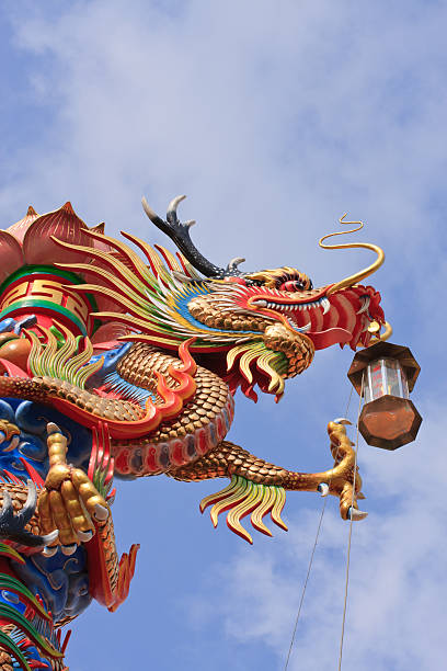 istock dragon statue on Thai- china temple roof 153905768