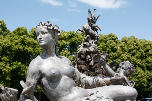 Sculptures in the park of Herrenchiemsee in Bavaria