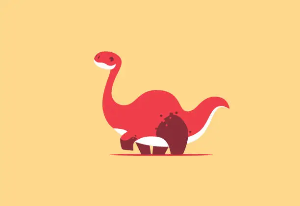 Vector illustration of funny dinosaur