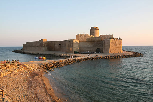 istock Magic wonderful castle on the sea, Le Castella, Italy 153908030